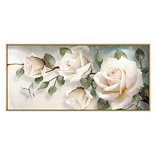 Artisanat d'art mosaïque rose blanche peinture diamant pour décoration salon de maison