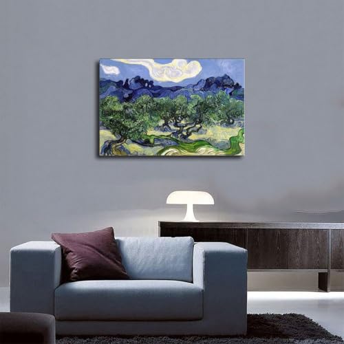 Toile Van Gogh oliviers décoration murale salon format compact - 5