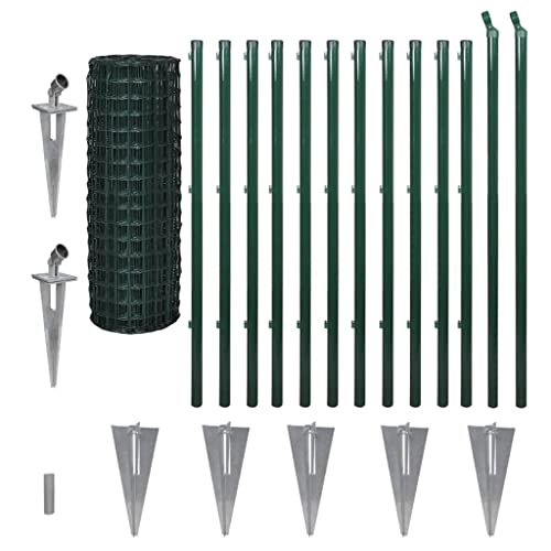vidaXL Grillage avec Les Support pour Jambe de Force à Enfoncer Clôture Jardin