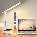 10 in 1 Smart Desk Lamp Led, Desk Light for Colleage Drom Room Office, Eye-Caring Table Lamp with Night Light, Lamp for Desk with 10W Wireless Charger, Dimmable Touch Lamp, Birthday Gifts for Women