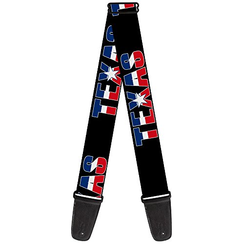 Image of Buckle-Down GS-W32085 inchTEXAS w /Star Black /White /Blue /Red inch Guitar Strap