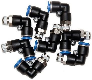 10 Pieces Pneumatic 1/4" Tube x 1/8" NPT Swivel"L" Push to Connect Fitting