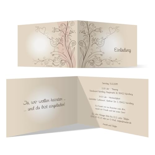 Individuelle Hochzeitseinladung (ab 10-100 Stück selbst gestalten) Liebesbaum Klappkarten Einladung zur Hochzeit DIN A6 Einladungskarte Individuelle Hochzeitseinladung (ab 10-100 Stück selbst gestalten) Liebesbaum Klappkarten Einladung zur Hochzeit DIN A6 Einladungskarte