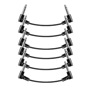 ULTRA-LOW NOISE & HIGH-FIDELITY SIGNAL - Features double-shielded construction and ultra-low capacitance design to effectively reject electromagnetic interference (EMI/RFI), patch cables for guitar pedals ensuring a pure, transparent signal path betw...