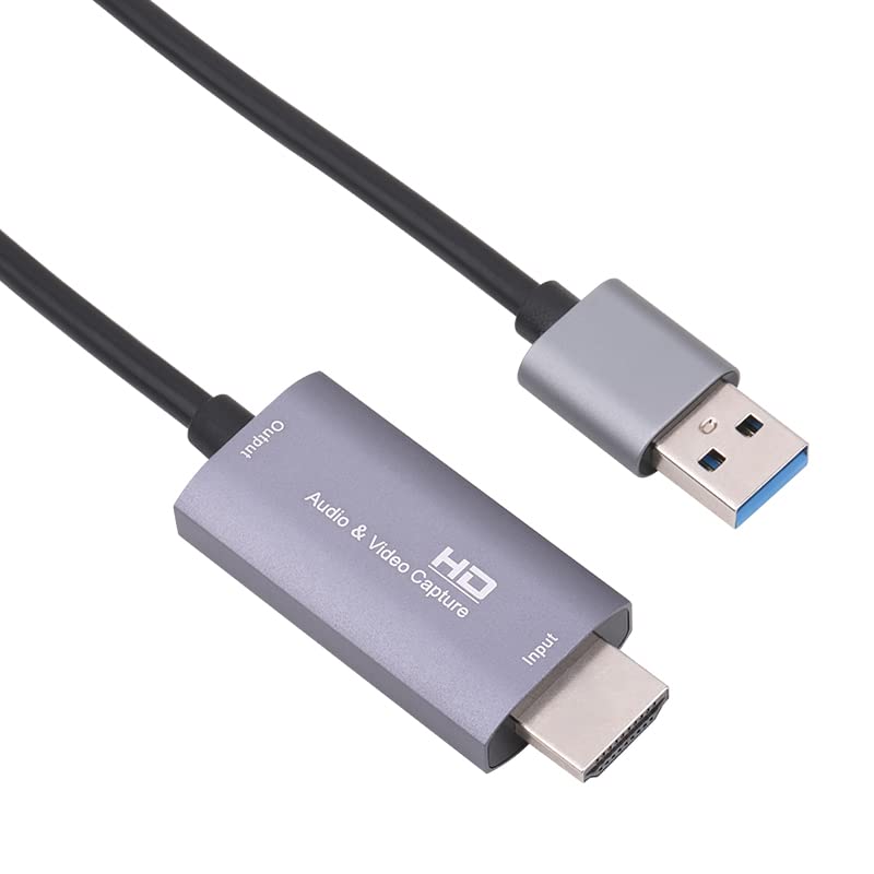 nincyee HDMI Video Capture Card,HDMI Male to USB Male,HD 1080p 60HZ Aluminum Alloy Video Capture Card with 2M Cable Length for Gaming Teaching Video Live