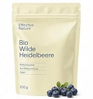 Effective Nature - Wilde Heidelbeeren Bio Pulver - Fruchtpulver in Rohkostqualität - Reich an Antioxidantien - Blaubeeren Pulver (Vaccinium myrtillus) - 200 g - vegan