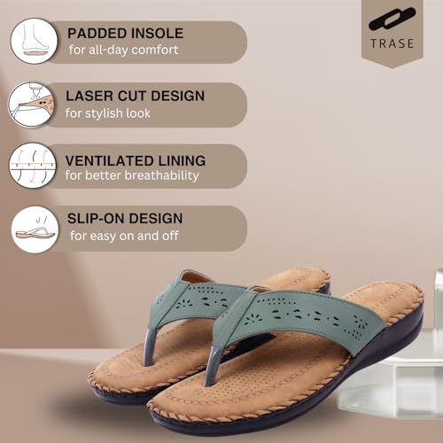 Image of TRASE Slippers for Women Stylish Flat | Comfortable Orthopedic Soft Chappals | Lightweight Ortho Footwear for Ladies