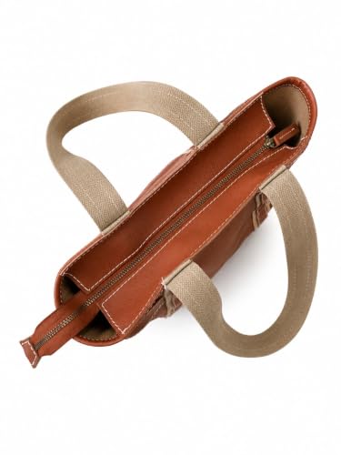 TANN TRIM brown vegan leather tote bag – image 5