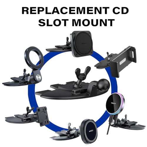 Image of 1Zero CD Slot Mount Replacement for Garmin GPS Navigator, Universal 17mm Ball Joint CD Player Mount Adapter Compatible with 3.5-7 inch Garmin Nuvi Series, Phone Holders & Tablet Mounts (No Bracket Mount)