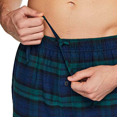 CQR Men's 100% Cotton Plaid Flannel Pajama Pants, Brushed Soft Lounge & Sleep PJ Bottoms with Pockets4