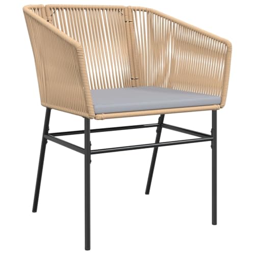 Fauteuil de jardin en rotin marron haut de gamme avec dossier et accoudoirs lot de 2