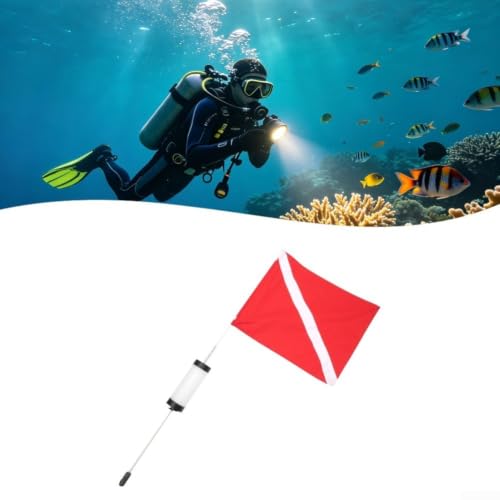 Boya de buceo con señal de seguridad brillante y base contrapesada para visibilidad submarina 8