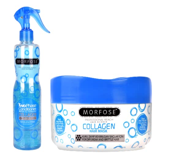 Morfose Set de acondicionador sin enjuague y mascarilla capilar de colágeno