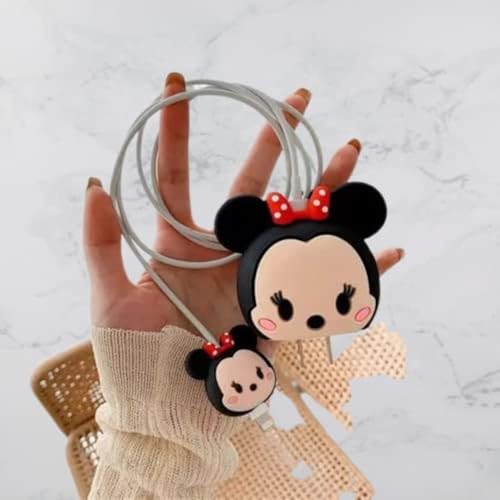 Image of Rycore 3D Cartoon Charger Protector Case for iPhone,Silicon Charger Case Cover For 18W-20W iPhone 15 14 13 12 11 Pro Max Fast Charging USB- C Adapter with Extra 360 Degree Protection and Cable Spiral