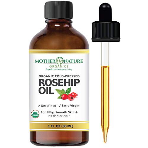 Organic Rosehip Seed Oil 100% Pure Cold Pressed, USDA Certified Organic. Reduce Acne Scars. All Natural Anti-Aging Moisturizer Treatment for Face, Hair, Skin & Nails, Men & Women (1 Ounce)