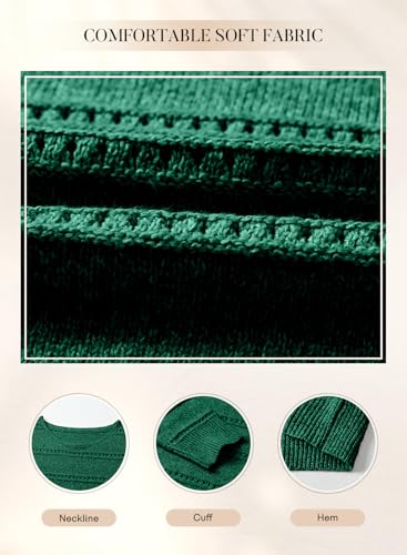 Image of SHEWIN Women's Sweaters Crew Neck Crochet Sweater Lightweight Knit Long Sleeve Tops Shirts Loose Fit Spring 2026
