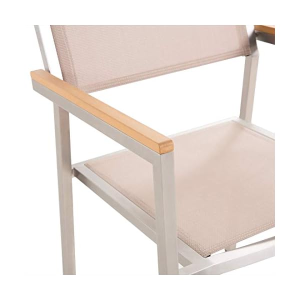Beliani Gartenmöbel-Set Grosseto Grau & Beige