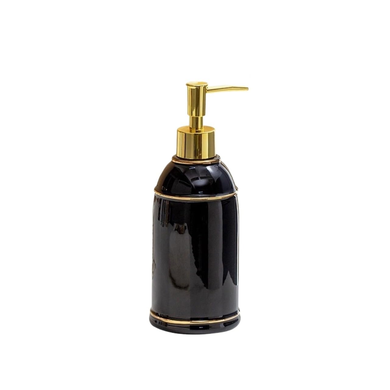 soap dispenser 400ml Modern Ceramic Soap Dispenser Lotion pump bottle For Kitchen And Bathroom Decorative(Black)