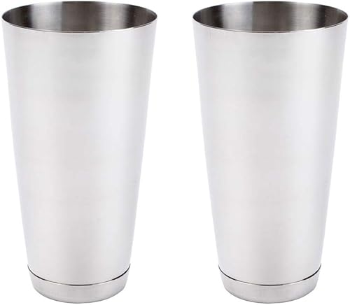 Paquete de 2 latas mezcladoras de cóctel de 30 onzas  Silver Glitter, latas Boston Shaker de acero inoxidablelatas de bar tramposos