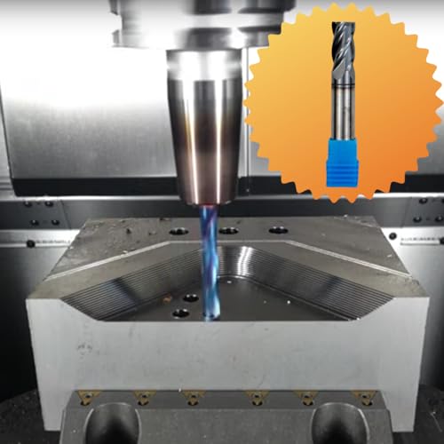 Image of 2 Pack 3 /8 Inch Carbide Square End Mill 4 Flute AlTiN Coated for Hardened Steel HRC 55 Alloy Metal Milling High Precision