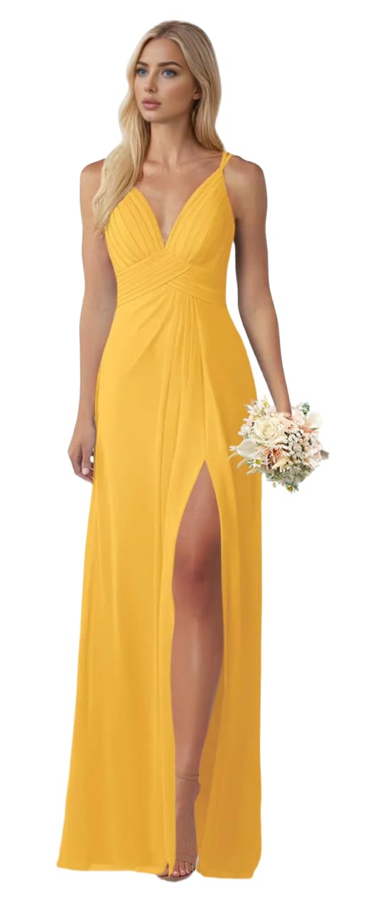 Vestidos de dama de honor de gasa para mujer, para boda, plisado, encaje, formal, vestidos de noche con botón trasero