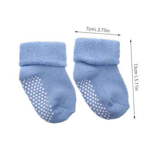 6 Pairs of Newborn Thick Cotton Socks Warm Breathable Non Slip Socks for 0 1 Year Old Boys and Cozy Turn Top Design for Winter Comfort3