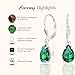 925 Sterling Silver Emerald Earrings for Women - May Birthstone Teardrop Leverback Earrings