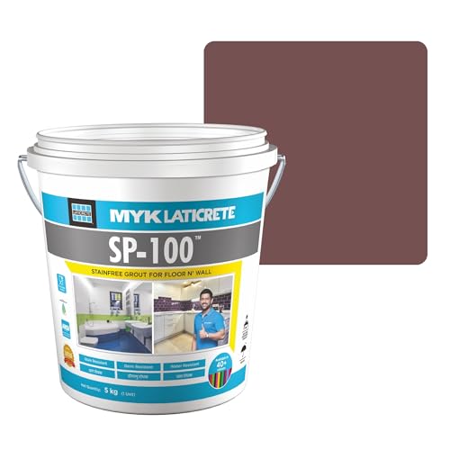 Image of MYK LATICRETE SP-100 Premium Epoxy Grout (109-Burgundy, 5KG)-Stain & Germ Resistant & Water-Resistant-Food Grade CFTRI Certified Epoxy-Grout-Home, Kitchen & Bathroom-Floor & Wall Tile Joints