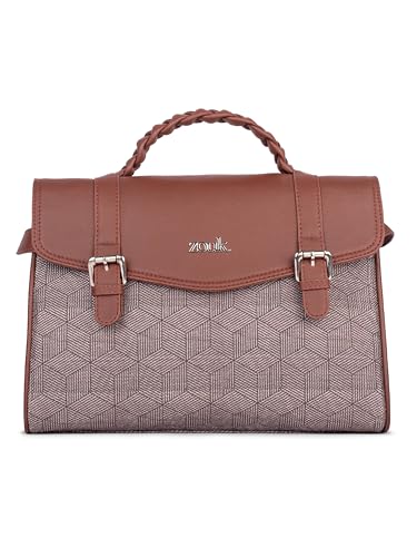 Image of ZOUK Heritage Satchel Bag - Gwalior Weaves | Jute | Vegan Leather Handcrafted With Detachable Sling Strap