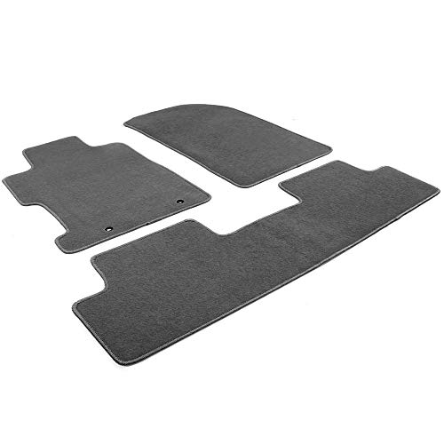 Floor Mats Compatible With 2006-2011 Honda Civic, Gray Nylon Carpet Front & Rear 3PC Full Set, byÂ IKONÂ MOTORSPORTS, 2007 2008 2009 2010