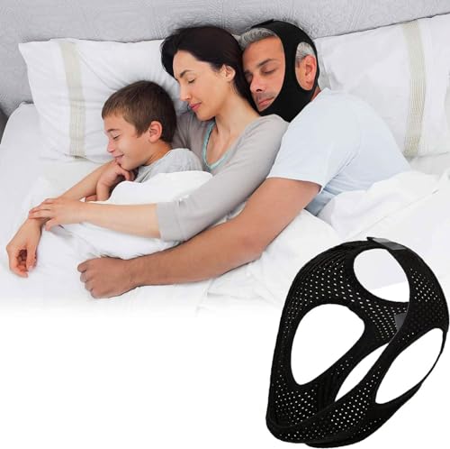 Ronquidos Soluciones,Anti Snoring Chin Strap,Dispositivos Anti Ronquidos Soluciones,Dejar De Roncar,Dispositivos Anti Ronquidos,La Correa Para El Mentón,Ajustable Transpirable Suave,Negro,2026