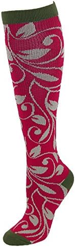 Think Medical Women's Vine Print 10-14 Mmhg Compression Sock Olive Vine