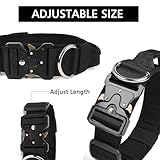 Ledeak Taktisches Hundehalsband mit Griff, Verstellbares Anti Zieh Breites Hunde Halsband Gepolstert, Dog Collar mit Metallschnalle erziehungshalsband für Hunde (Schwarz, M)