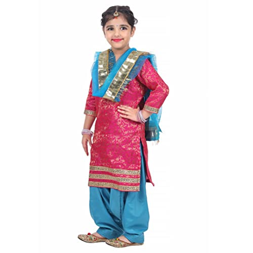 Image of ITSMYCOSTUME Punjabi Patiala Suit for Girls|Punjabi Giddha /Baisakhi /Bhangra Dance Costume for Girls