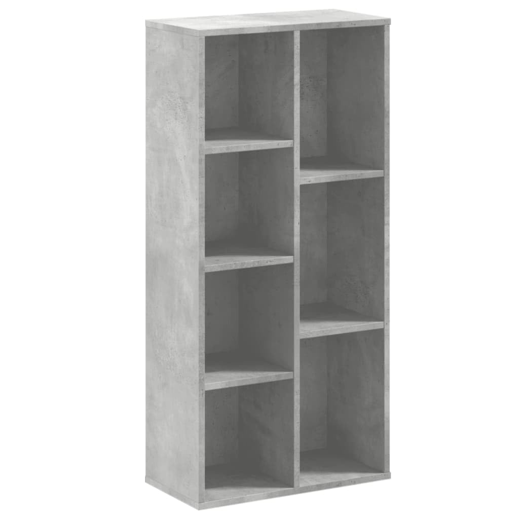 Estantería estrecha gris hormigón de 7 huecos para separar ambientes en el salón