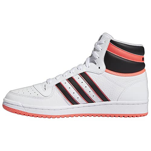 adidas Originals Men's Top Ten Hi Basketball Shoes, White/Core Black/Turbo, 10.5