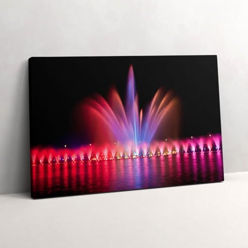 Fontaine de Wrocław sur toile 60x40cm pour illuminer votre salon de nuit