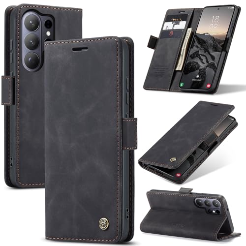 Phernykas Funda para Samsung Galaxy S26 Ultra Libro Case, Cierre Magnético Función Soporte Bloqueo RFID Proteccion Flip Wallet Carcasa Móvil para Samsung S26 Ultra Funda, Negro