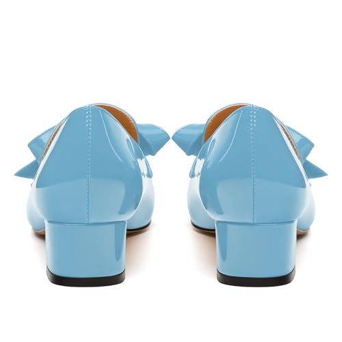 Image of Womens Loafer with Heel, Comfortable Chunky Heels for Women, Loafers Shoes with Bowknot Womens Bunion Dress Shoes