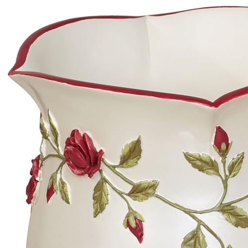 Image of Touch of Class Vining Rose Wastebasket Pearl