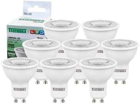 Kit 8 Lâmpada Led Dicroica Gu10 7w 4000k Luz Neutra Bivolt