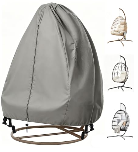 FLYMEI Patio Egg Chair Covers, Grey, 75" x 45", 1 Pack