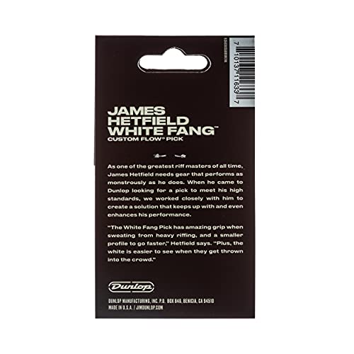 Jim Dunlop Dunlop Picks PH122P1.14 - Hetfield White Fang Flow 1.14mm - Spelers Pack 6 - Image 5