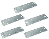 Juego de 5 placas de montaje perforadas en acero galvanizado. Adecuado para montaje frontal o lateral de 2 elementos /por ejemplo traviesas de madera/, muy resistente a cargas elevadas. Los numerosos orificios de montaje facilitan su trabajo y le garantizan una fijación práctica y sólida. Es un componente imprescindible para llevar a cabo tus proyectos de forma fiable