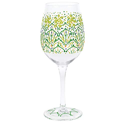 Image of Izzy and Oliver Lemon Henna Large Stem Hand Decorated Wine Glass