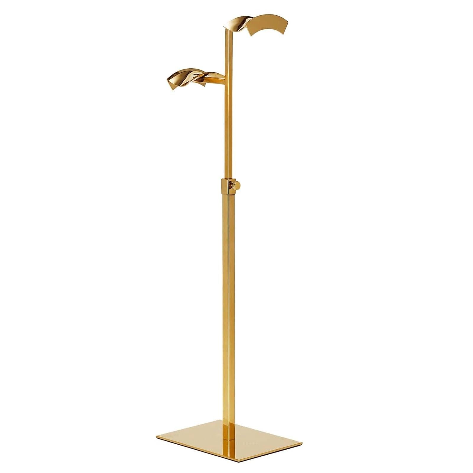 WxuuLTGJR Handbag Jewelry Display Stand Adjustable Jewelry Easel Holder Double Arm Purse Tower Organizer Countertop Props for Shops(Gold)