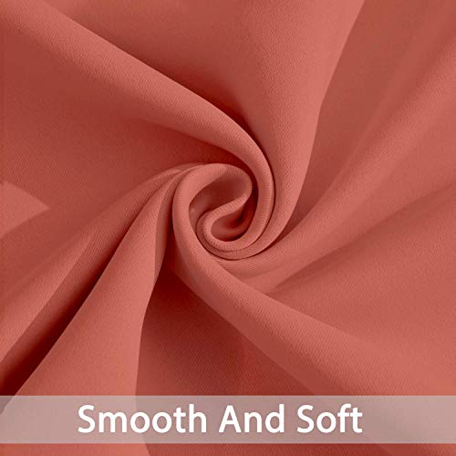 Yakamok 96 inch Long Solid Blackout Curtains with Grommet, Room Darkening Thermal Insulated Window Drapes for Bedroom (52x96 Inch, Coral Orange, 2 Panels)