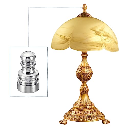 Image of PATIKIL 1 inch Tall Iron Lamp Finials Cap Knob, 4Pcs Lamp Screw Holder Tapped 1 /4-27 for Table and Floor Lamp Shade Decorations, Chrome