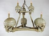 Skeletons And More Two-Tiered Skull Chandelier with 6 Skulls