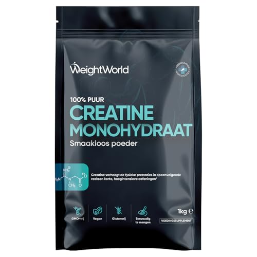 Creatine Monohydraat poeder - 1 kg / 1000 g - 100% puur Creatine Monohydraat poeder - 330 porties voor 11 maanden voorraad - Met scoop - Veganistisch en microfijn poeder - Van WeightWorld